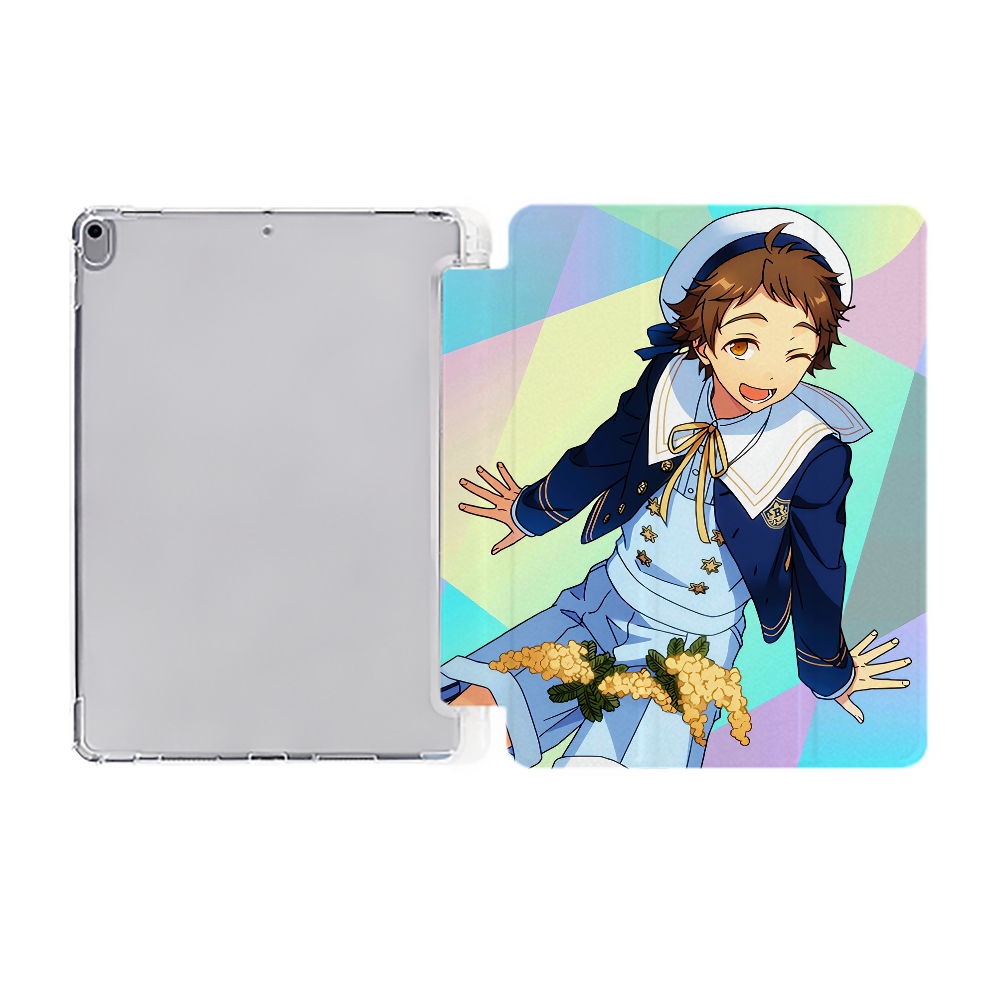 （画像用） あんさんぶるスターズ! Ensemble Stars IPad ケース ペン収納付き 三つ折りスタンド PUレザー×シリコン 対応機種9.5/10.5/10.9インチ